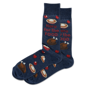 HOTSOX Men's Here For The Food Crew Socks