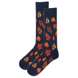 HOTSOX Men's Autumn Leaves Crew Sock