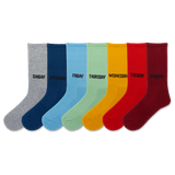 HOTSOX Unisex Days of the Week Crew Sock 7 Pack