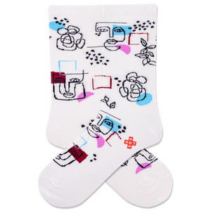 HOTSOX Women's Art Faces Crew Sock