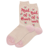 HOTSOX Women's Maid Of Honor Floral Crew Socks