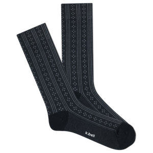 Women's pointelle crew socks in black color