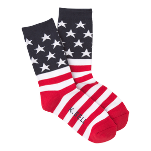 K.Bell Women's American Made Flag Crew Sock