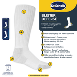 White sock with Dr. Scholl's blister defense features on a white background thumbnail