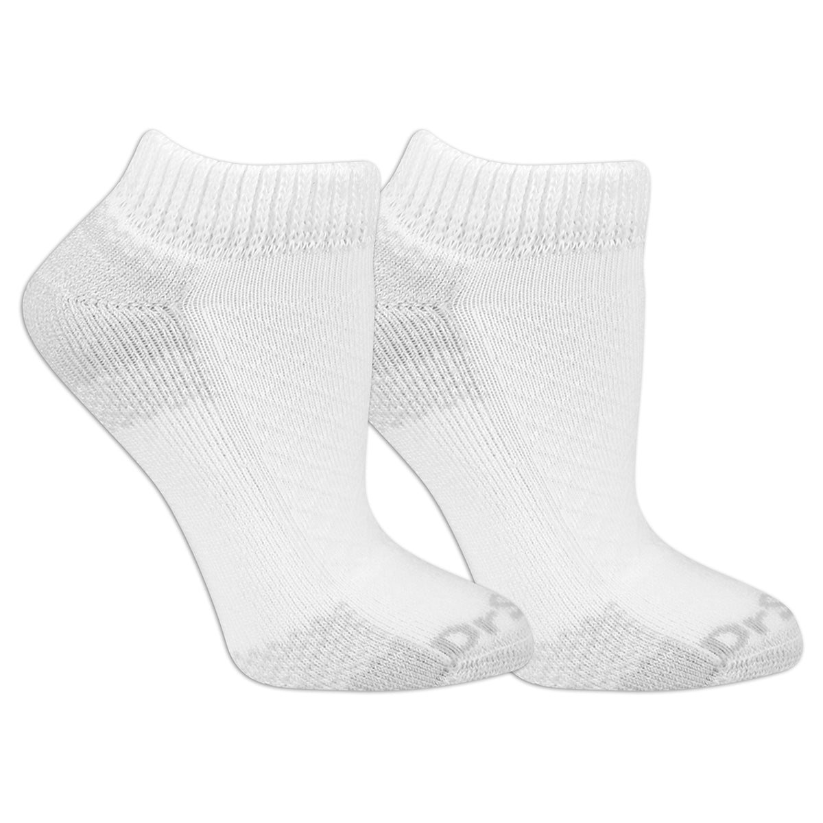 Two white socks on a white background