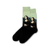 Mona Lisa-themed socks on a transparent background thumbnail