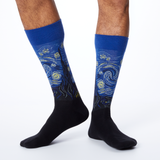 Men's novelty crew HOTSOX socks featuring Van Gogh's Starry Night design thumbnail