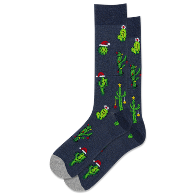 HOTSOX Men's Christmas Cactus Crew Sock