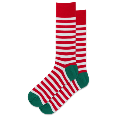 HOTSOX Men's Christmas Stripe Crew Sock