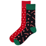 HOTSOX Men's Candy Canes Crew Sock 2 Pack
