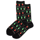 HOTSOX Women's Christmas Lights Crew Socks