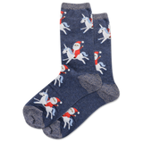 HOTSOX Women's Santa Unicorn Crew Sock thumbnail