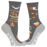 HOTSOX Women's Leftovers Are For Quitters Non-Skid Crew Sock