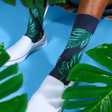 HOTSOX Men's Palm Leaf Crew Socks thumbnail