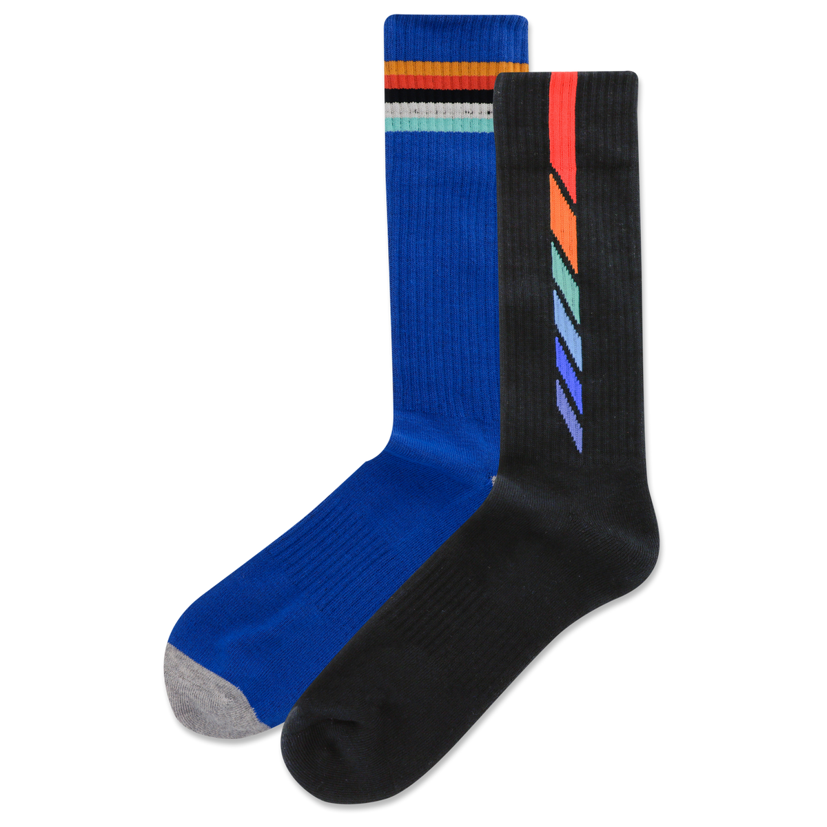 Men's Dashed Vertical Stripe Crew Socks 2-Pack
