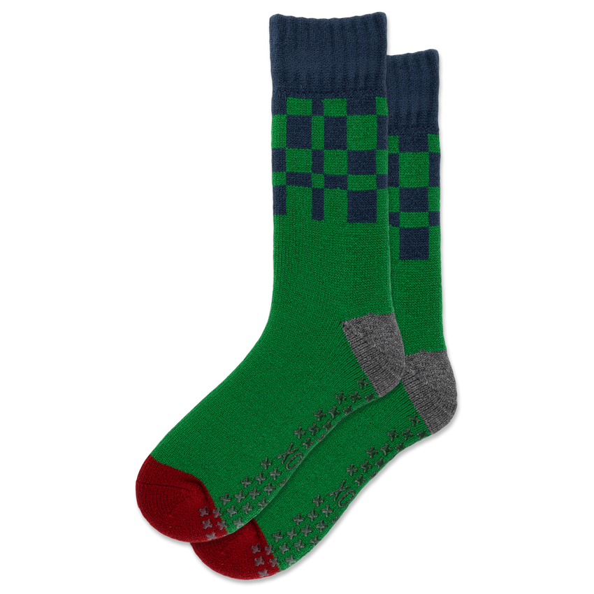 HOTSOX Men's Grid Non-Skid Slipper Sock