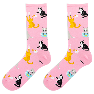 HOTSOX Women's Bad Cats Crew Sock