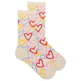 HOTSOX Women's Graffiti Hearts Crew Sock