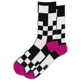 HOTSOX Women's Mixed Grid Crew Sock