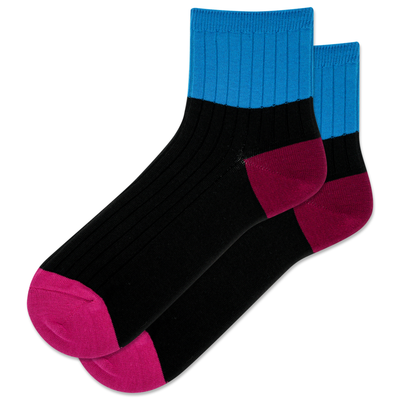 HOTSOX Women's Rib Colorblock Anklet Sock