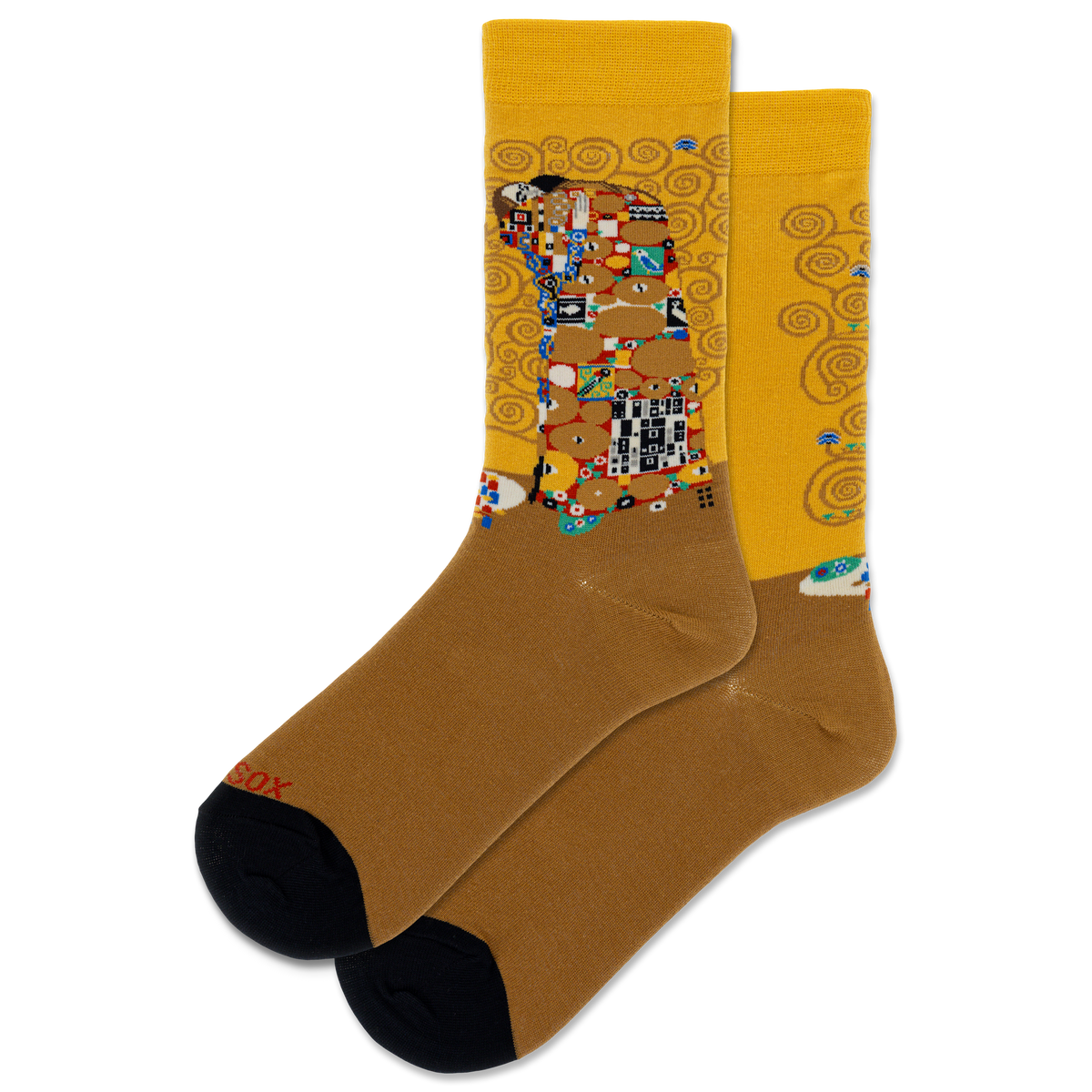 Socks with artistic design on a white background