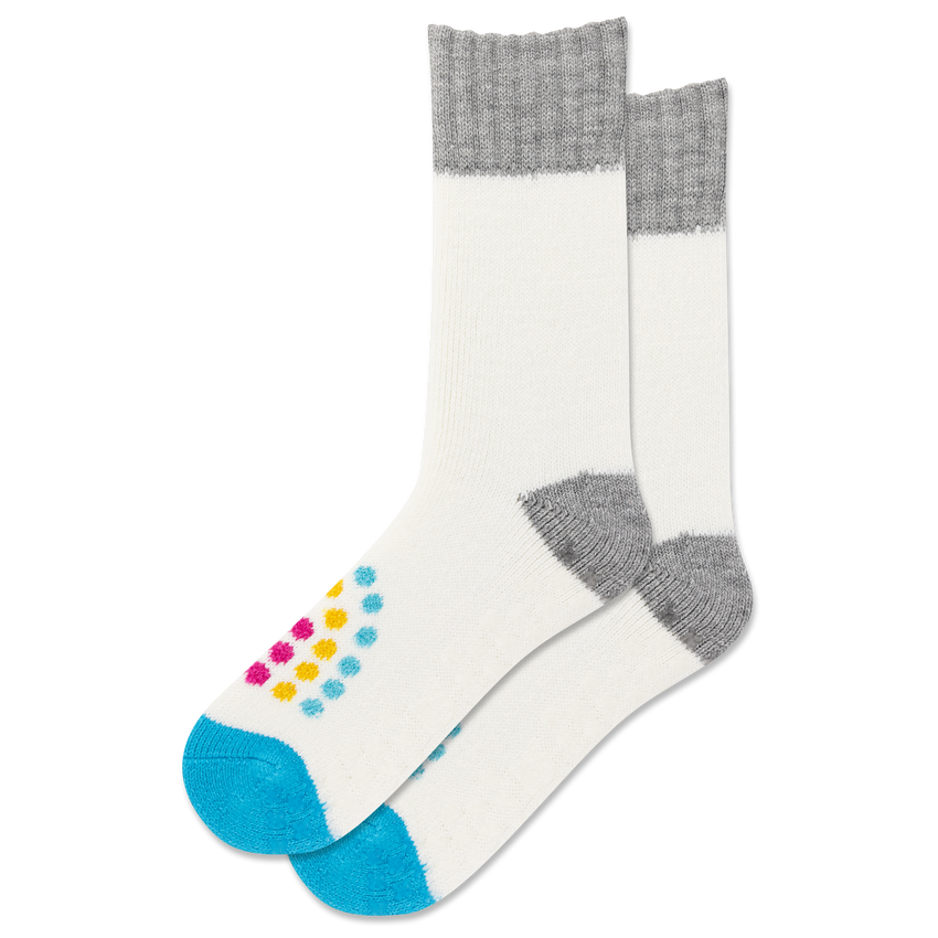 HOTSOX Women's Rainbow Dot Non-Skid Slipper Sock