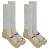 Two pairs of gray Jeep socks with beige accents on a white background