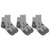 Three pairs of gray socks with black accents on a white background thumbnail