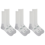 Set of three pairs of white Jeep socks with gray accents on a white background