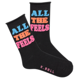 K.Bell Women's Fuzzy All The Feels Roll Top Crew Sock