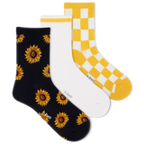 K.Bell Women's L.A. Sunflower Active Crew Sock thumbnail
