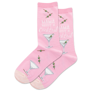 HOTSOX Women's Mama Needs A Cocktail Crew Socks