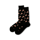 Black HOTSOX Men's Pizza Crew Socks