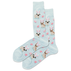 Mint Melange HOTSOX Men's Easter Dogs Crew Socks