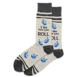Natural Melange HOTSOX Men's I Like How You Roll Crew Sock thumbnail