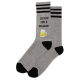 Gray Heather HOTSOX Men's Cruisin for a Brewsin Crew Socks