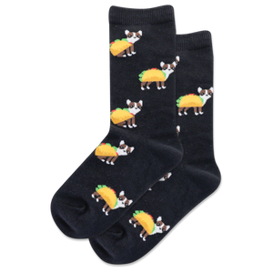 Black HOTSOX Kids' Taco Terrier Crew Sock