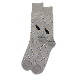 Gray Heather HOTSOX Men's Dalmatians Crew Socks thumbnail