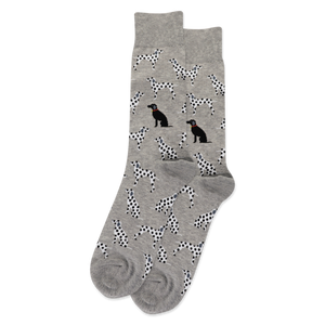 Gray Heather HOTSOX Men's Dalmatians Crew Socks