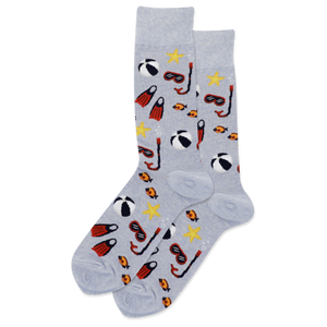 Blue Heather HOTSOX Men's Snorkel Crew Socks