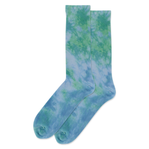 Blue HOTSOX Men's Tie Dye Crew Socks