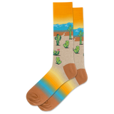 Orange HOTSOX Men's Desert Scenic Crew Sock
