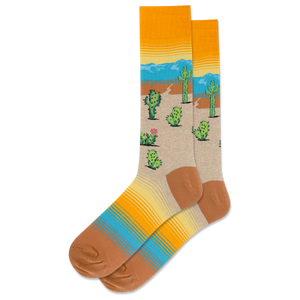 Orange HOTSOX Men's Desert Scenic Crew Sock