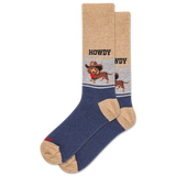 Blue sock with a dachshund graphic and 'HOWDY' text on a white background thumbnail