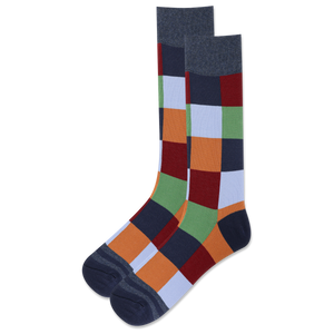 Colorful checkered sock on a white background