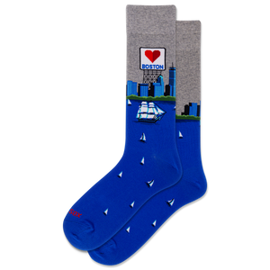 Gray Heather HOTSOX Men's Boston Crew Socks