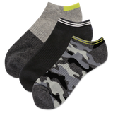Charcoal HOTSOX Men's Camouflage Low Cut 3 Pack Socks