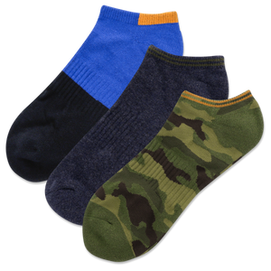 Olive HOTSOX Men's Camouflage Low Cut 3 Pack Socks