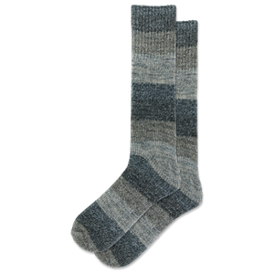 Pair of striped socks on a white background