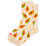 Beige socks with papaya pattern on a white background thumbnail